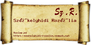 Székelyhidi Rozália névjegykártya