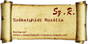 Székelyhidi Rozália névjegykártya